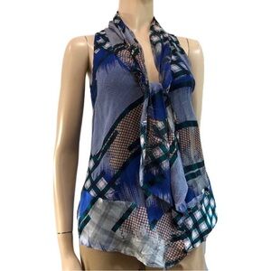 Madison Marcus blouse patch print Silk